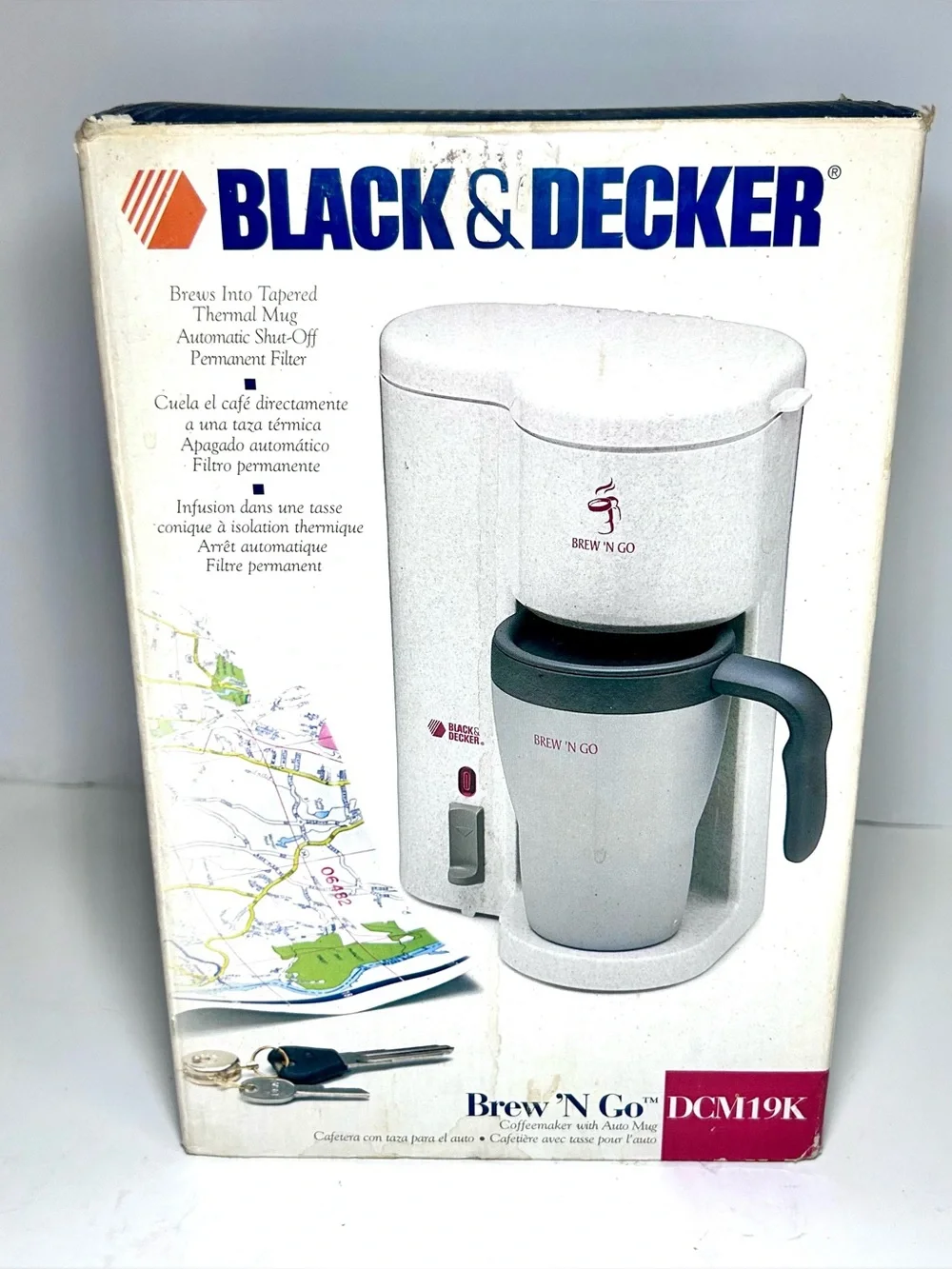 Black & Decker Brew ‘N Go Coffeemaker with Auto Mug White DCM19K Open Box